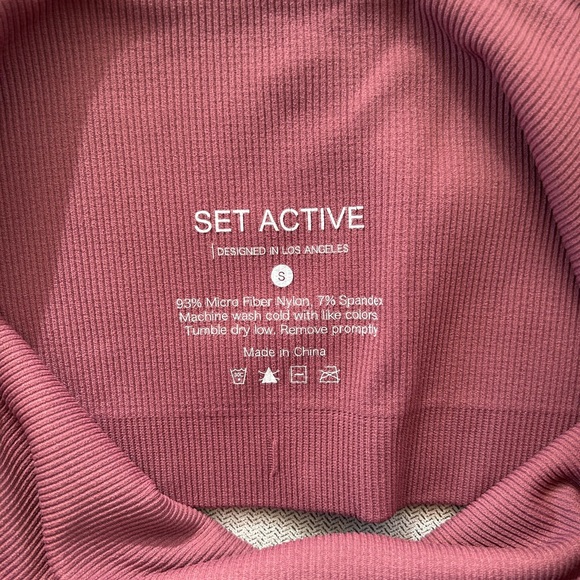 Set Active Pink Ribbed Top - Picture 3 of 3